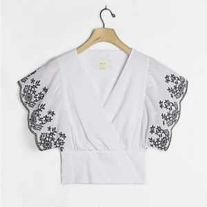 Anthropologie | Maeve Tavi Embroidered Top